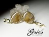 Rutilated quartz gold earrings