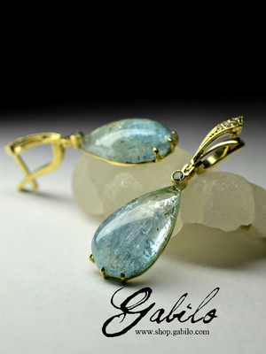 Aquamarine gold earrings 
