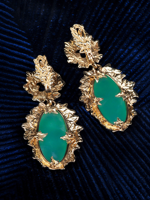 Ivy gold earring with chrysoprase