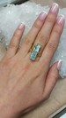 Ring mit einem Kristall aus Aquamarin in Gold