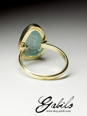 Aquamarine gold ring 