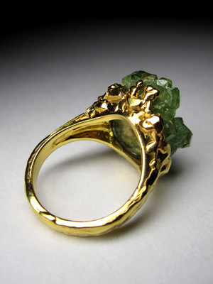 Ring mit einem Demantoid Silber mit Vergoldung