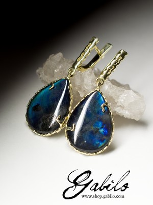 Labradorite moonstone gold earrings 