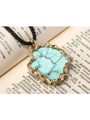 Lagoon - Green turquoise gold necklace