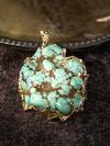 Lagoon - Green turquoise gold necklace
