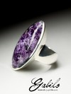 Men's ring with charoite