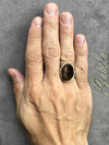 Men's Fire Agate Silver Ring 