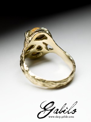 Goldener Ring mit Landschaftsjaspis