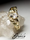Goldring mit Bergkristall mit Zertifikat 