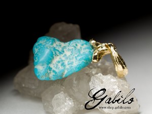 Turquoise gold pendant anhänger 