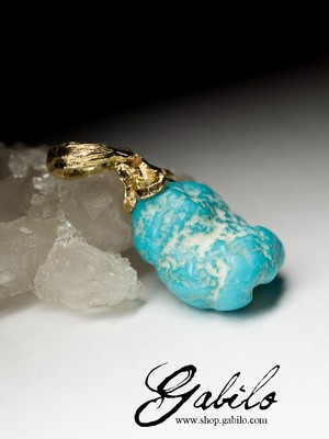 Turquoise gold pendant anhänger 