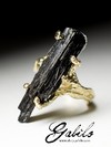 Gold ring with black tourmaline