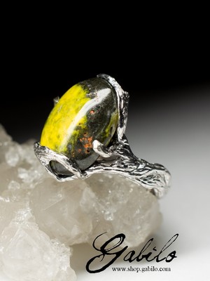 Silver ring with jasper