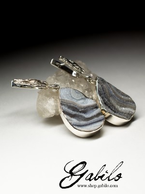 Ohrringe mit Achat in Silber