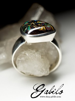 Silberring mit Opal-Shake