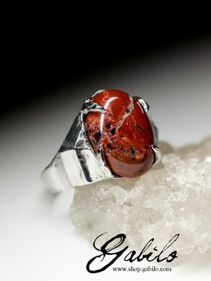 Silberring mit rotem Jaspis