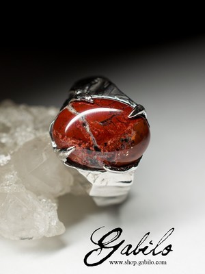 Silberring mit rotem Jaspis