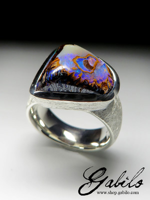 Silber Ring mit Bolder Opal