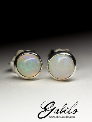 Silberohrringe mit äthiopischem Opal