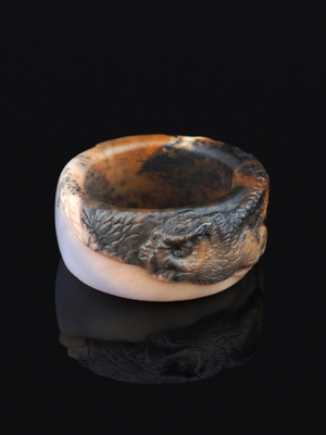 Owl Solid Agate Ring