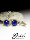 Gold earrings with lapis lazuli and sapphires 