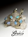 Doublet Opal 14K Gold Art Nouveau Earrings