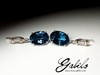 Goldohrringe mit Topas aus Londonblau und Diamanten