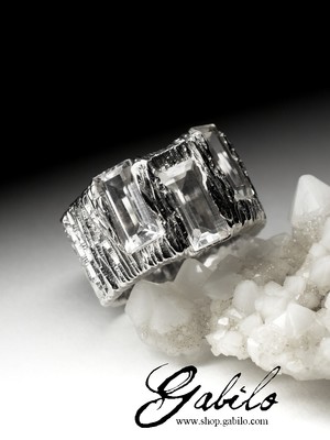 Silberring mit Berg Crystal mit Zertifikat