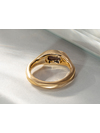 Men's black opal gold ring