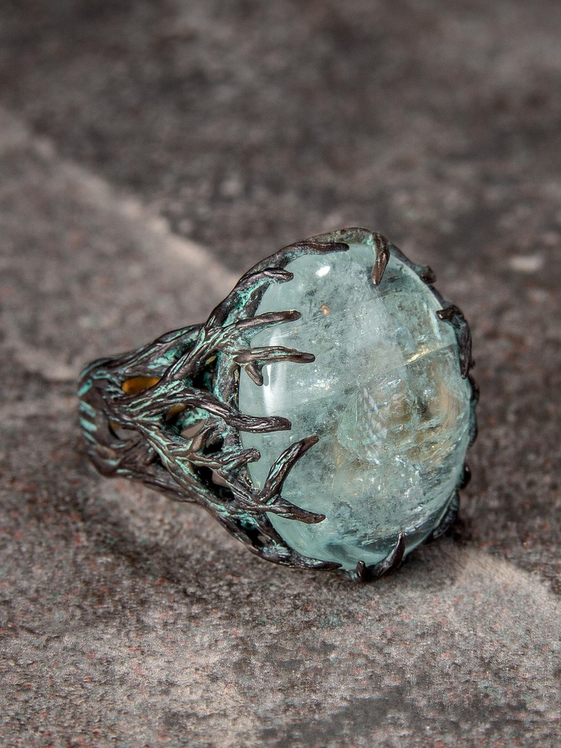 aquamarine silver ring