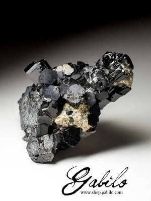 Black tourmaline crystals сluster