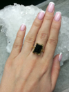 Schorl Black Tourmaline Gold Ring