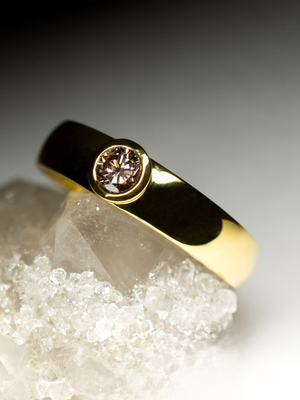 Diamond Champagne Gold Ring with jewellery report