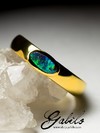 Goldener Ring mit schwarzem Boulder Opal